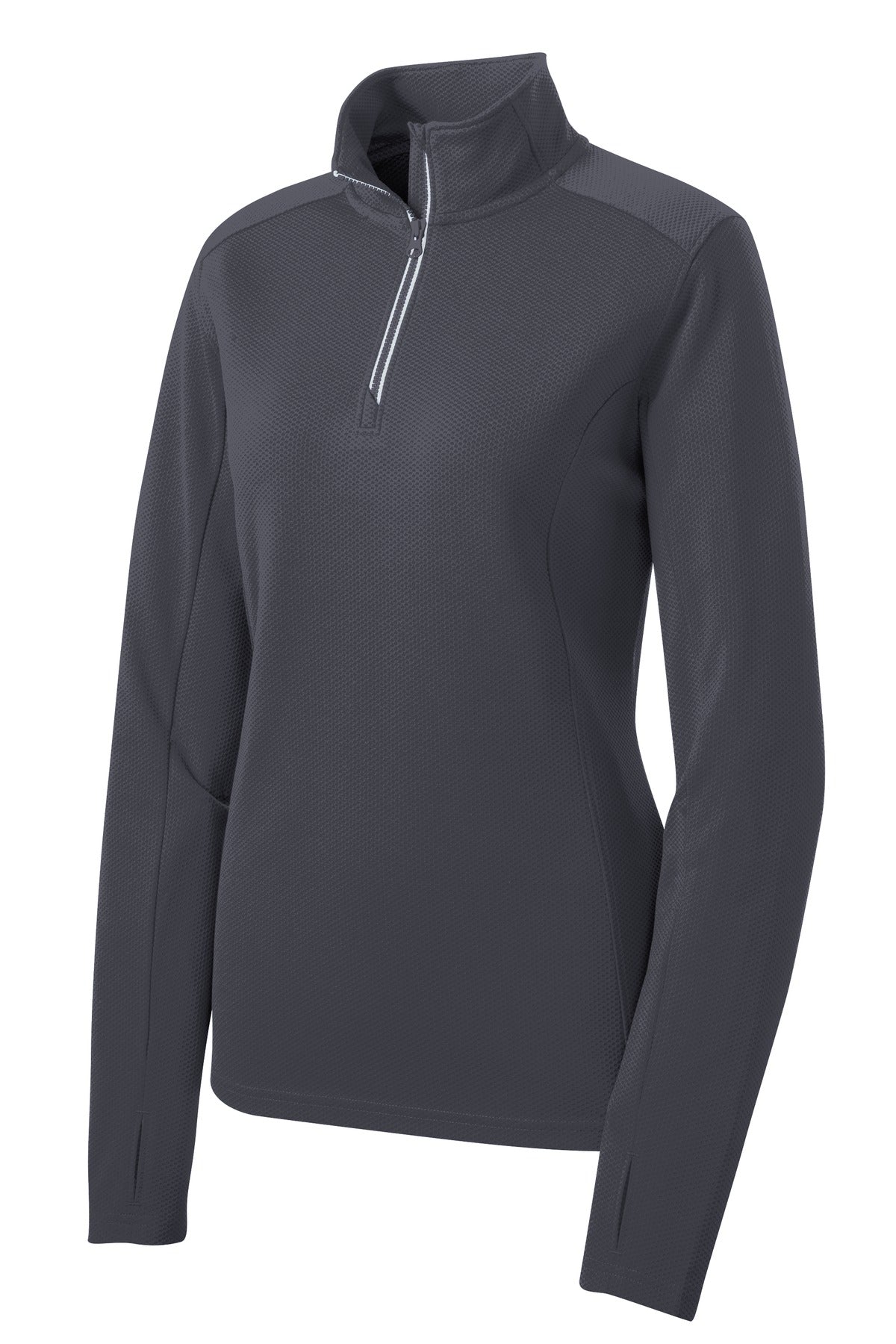 Sport-Tek® Women's Sport-Wick® Textured 1/4-Zip Pullover.  LST860