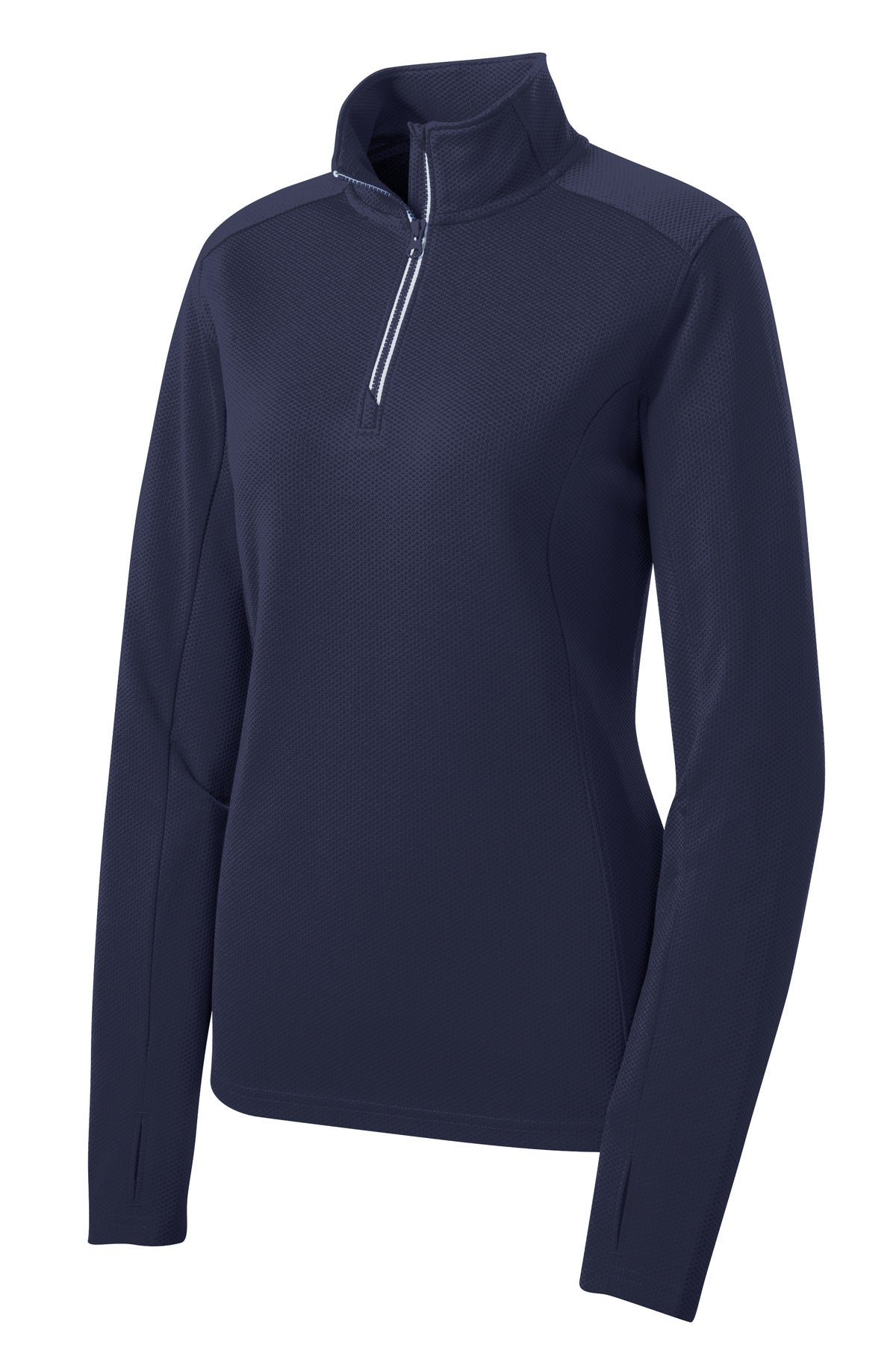 Sport-Tek® Women's Sport-Wick® Textured 1/4-Zip Pullover.  LST860