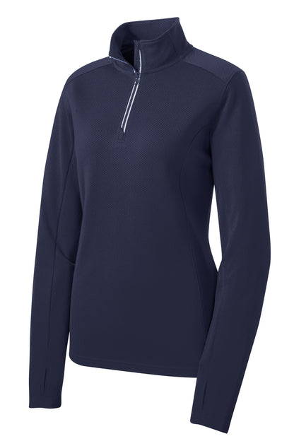 Sport-Tek® Women's Sport-Wick® Textured 1/4-Zip Pullover.  LST860