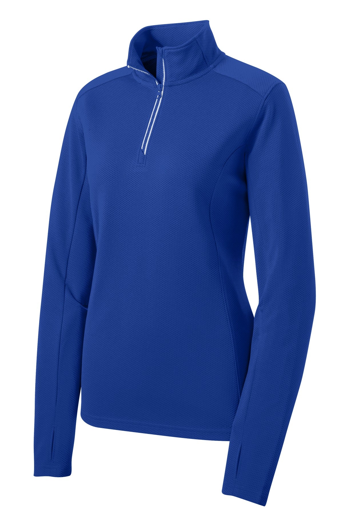 Sport-Tek® Women's Sport-Wick® Textured 1/4-Zip Pullover.  LST860